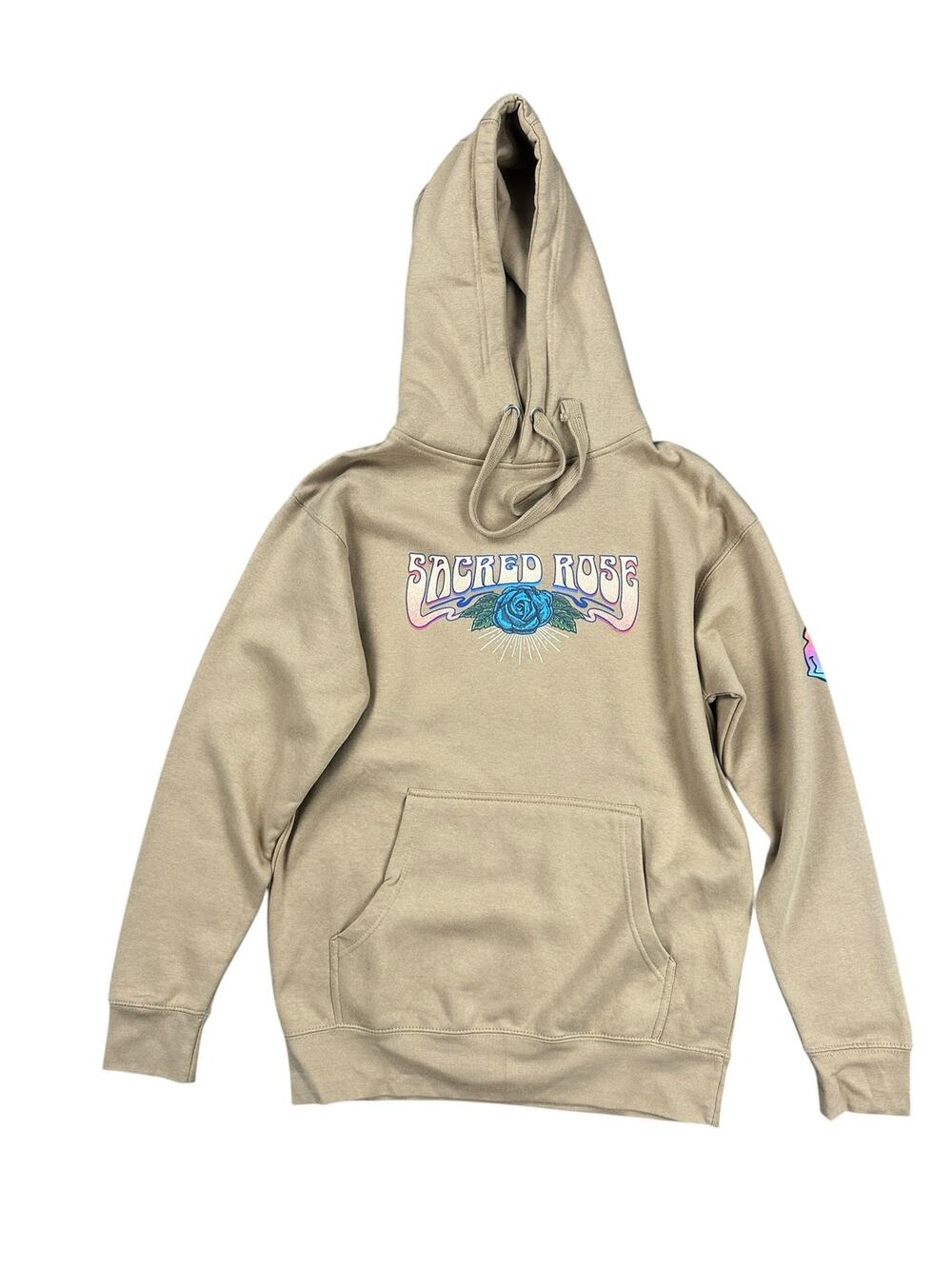 Section 119 x Grateful Dead Sacred Rose Pullover Hoodie Tan NWOT — Size Medium